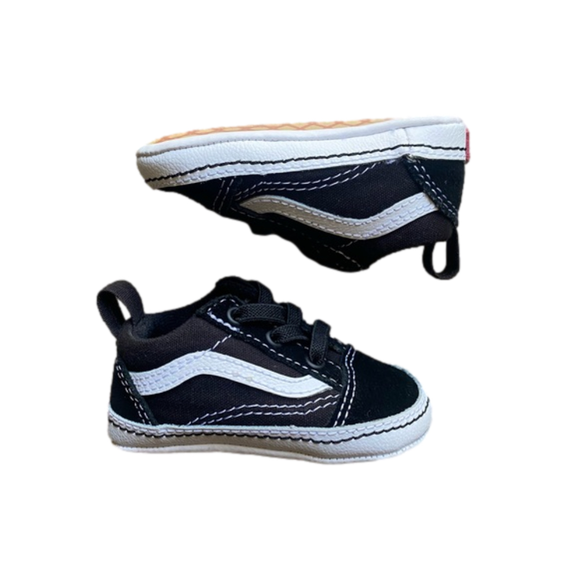 Vans Old Skool Crib shoes black and white Infant Size 2 - Picture 5 of 6